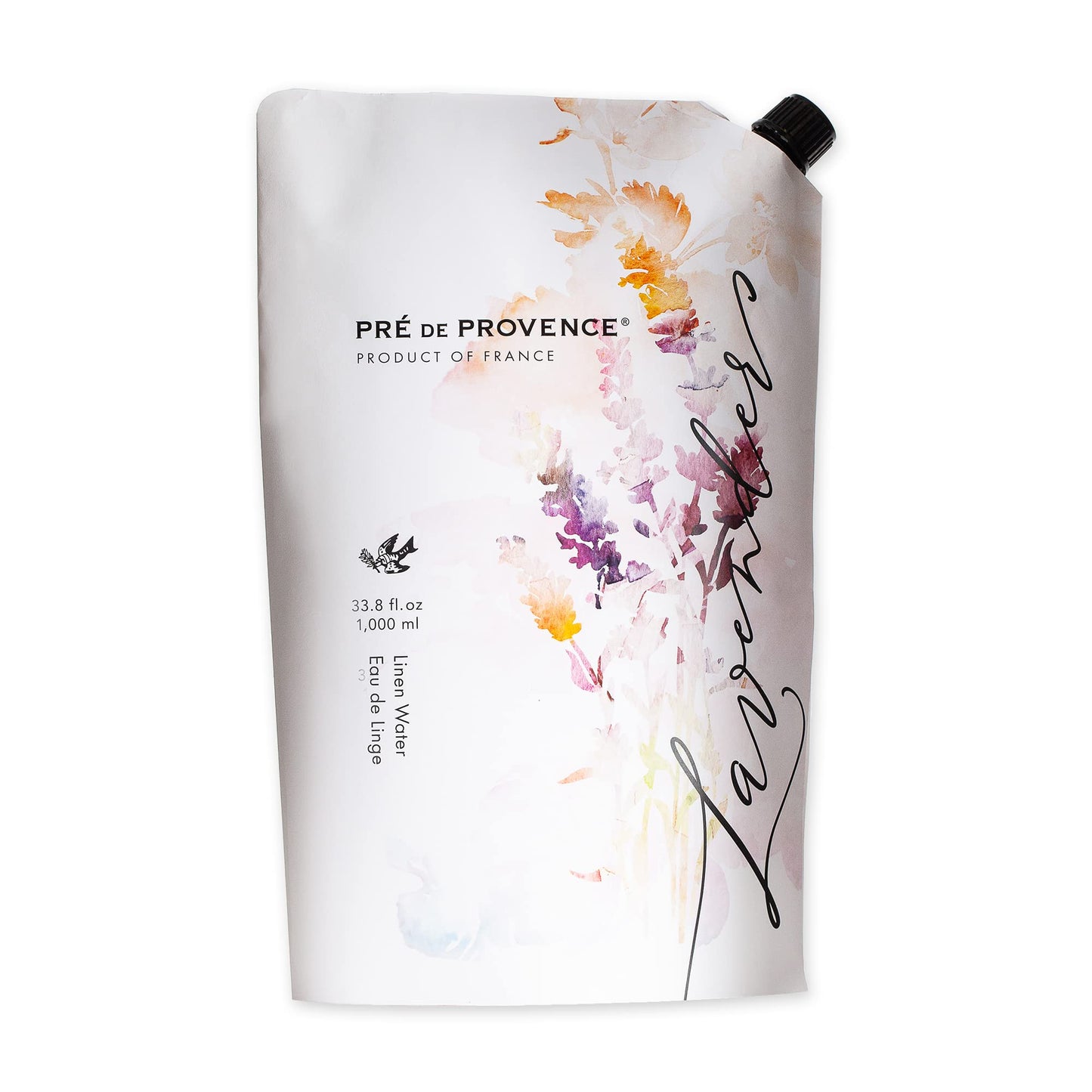 Pre de Provence Provincial Lavender Collection Soft Calming Scent for Your Home, Linen Water Refill, 33.8 fl oz