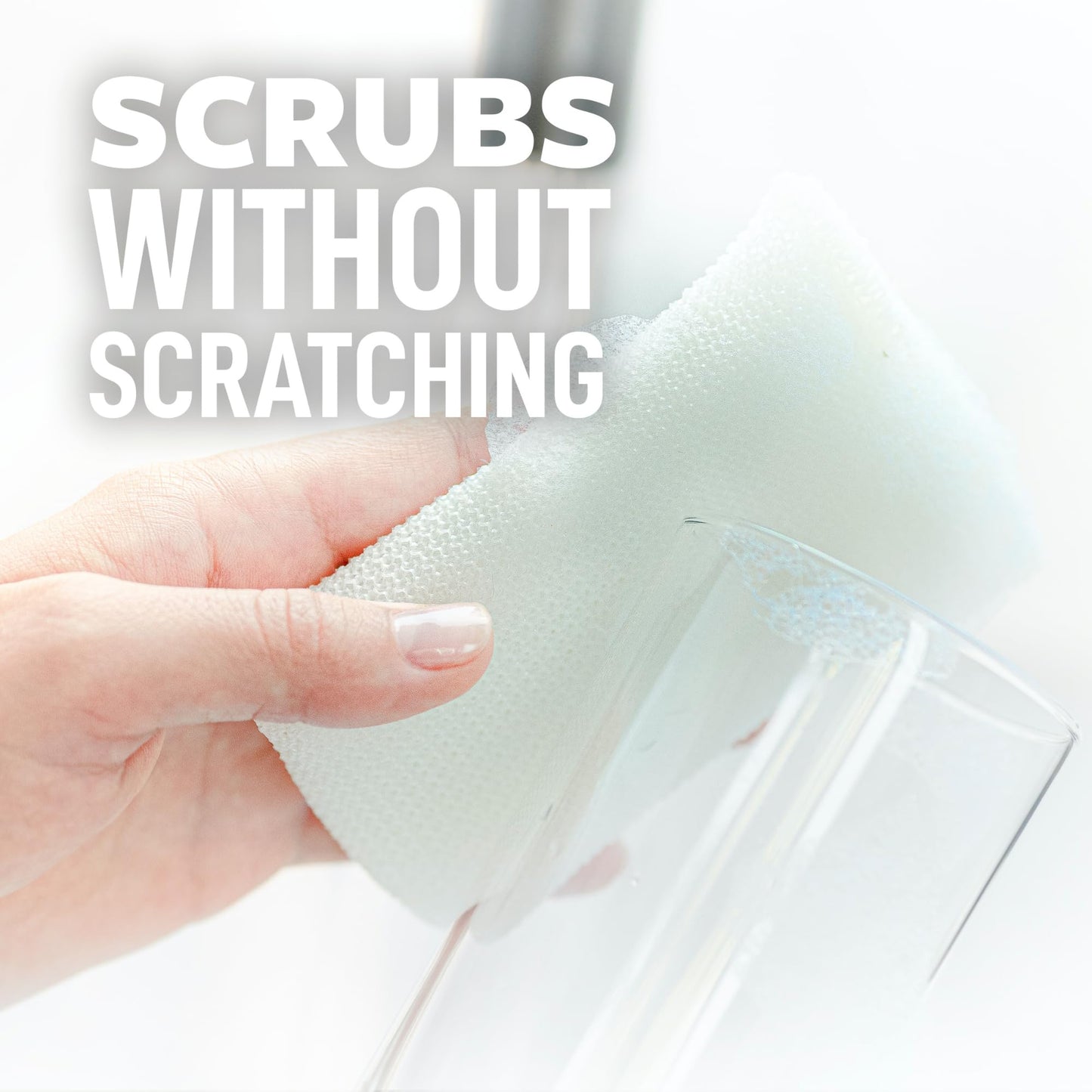 Scotch-Brite Greener Clean Non Scratch Scrubber: 2.6 in. x 4.1 in. x 0.7 in. / 3-Pack (White)