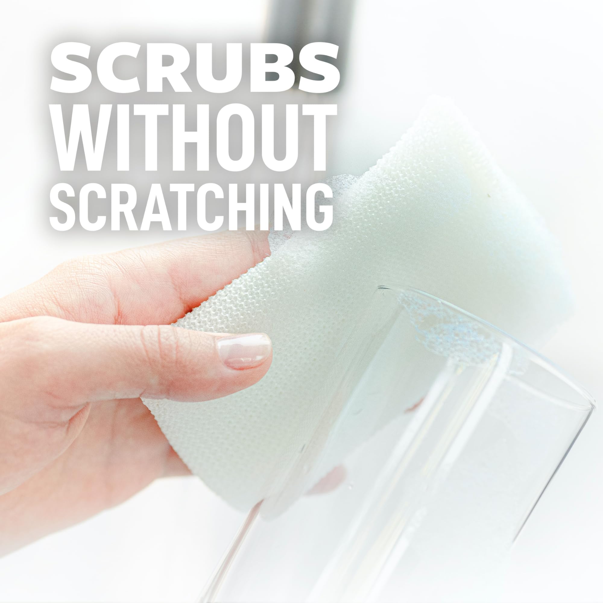 Scotch-Brite Greener Clean Non Scratch Scrubber: 2.6 in. x 4.1 in. x 0.7 in. / 3-Pack (White)