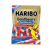 Haribo Goldbears Red, White & Blue Gummy Candy - Patriotic Fruit Flavored Gummies, Limited Edition Share Size Bag, Pack of 3