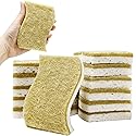 Kitchen Cleaning Sponges, Natural Cellulose Dish Sponge with Coconut Fiber Scrubber for Dishes, Pots and Pans, Eco Friendly Household Cleaning Sponge