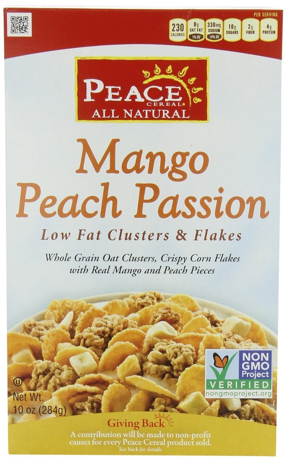 Peace Cereal Mango Peach Passion, Low Fat, 10-Ounce (Pack of 3)