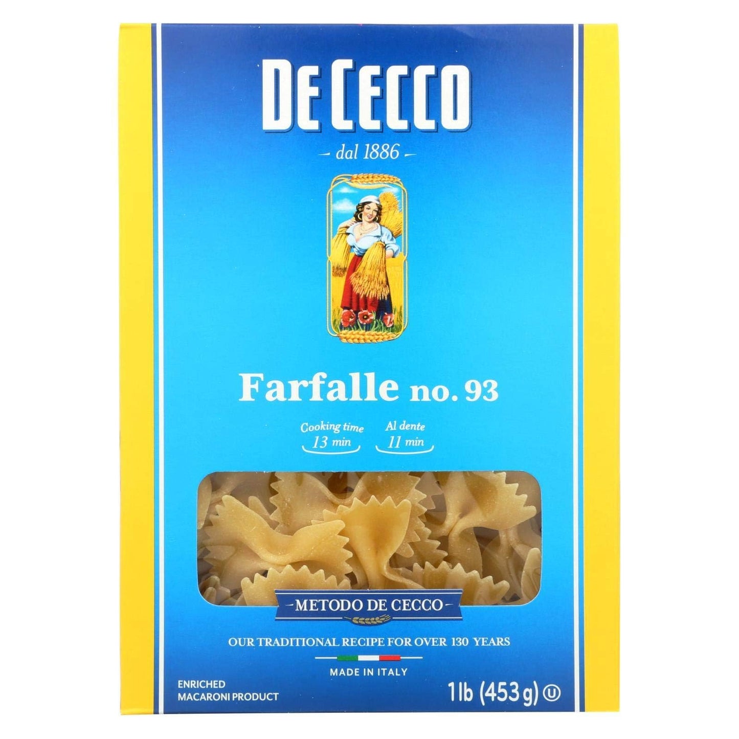DeCecco Pasta Farfalle 16.0 OZ(Pack of 12)12