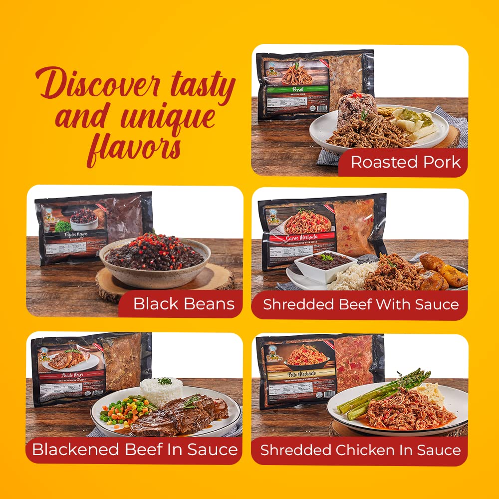 Dele Food Ready to Heat Shredded Beef - Authentic Venezuelan Recipe Made in USA, Fully Cooked Shredded Beef with Sauce, Precooked Meat for Tacos