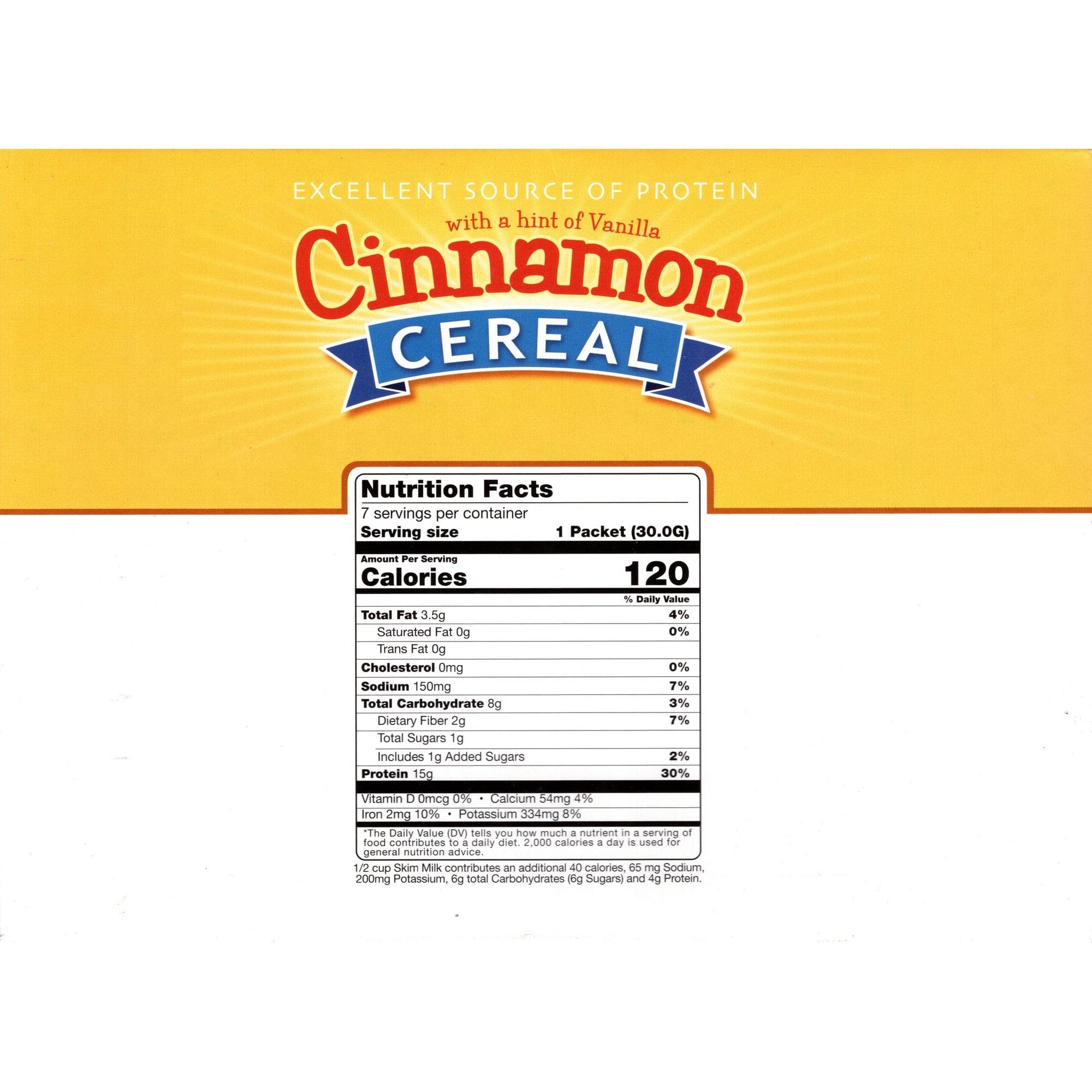 HealthSmart High Protein Cinnamon Cereal, 15g Protein, Low Calorie, Low Sugar, Low Fat, No Gluten Ingredients, KETO Diet Friendly, Ideal Protein