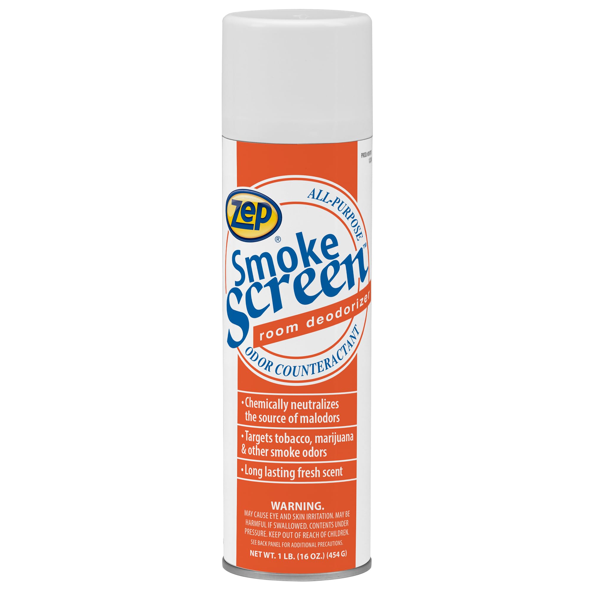 Zep Smoke Screen Odor Eliminator Aerosol - 16 Oz (Pack of 1) 18701 - Neutralizes Smoke and Organic Odors, Long-Lasting Fresh Fragrance, Professional