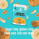 Lakanto Sugar Free Banana Nut Muffin and Bread Mix - Sweetened with Monk Fruit Sweetener, 2g Net Carbs, Gluten Free, Naturally Flavored, Keto Diet Friendly, Dairy Free (12 Muffins)