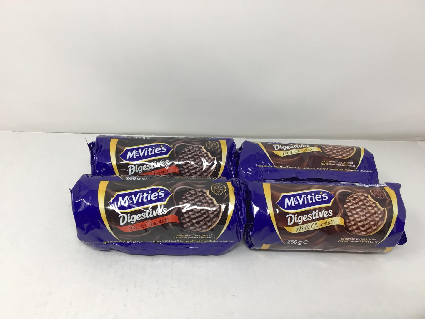 HABP GLOBAL Mcvities Milk And Dark Chocolate Digestives 266g Variety (2 Milk & 2 Dark) Pack of 4