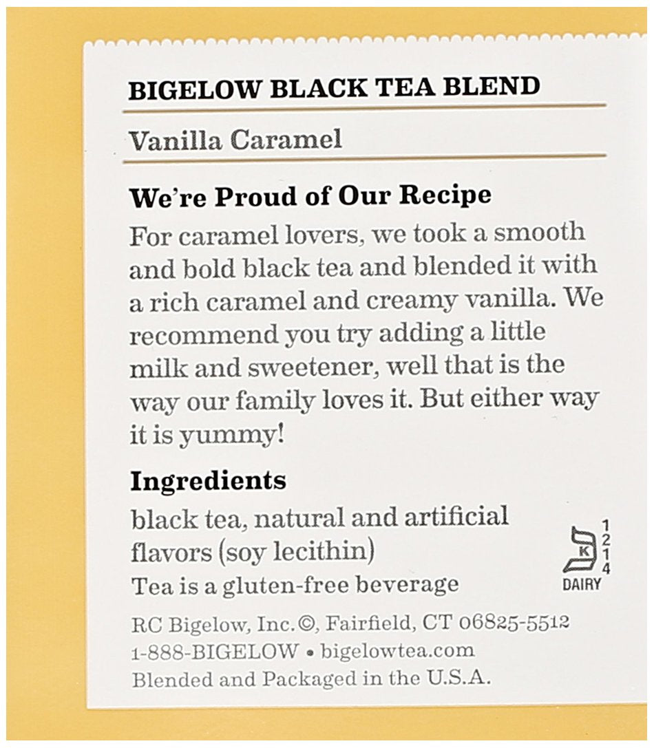 Bigelow Vanilla Caramel Black Tea (20 Teabags)