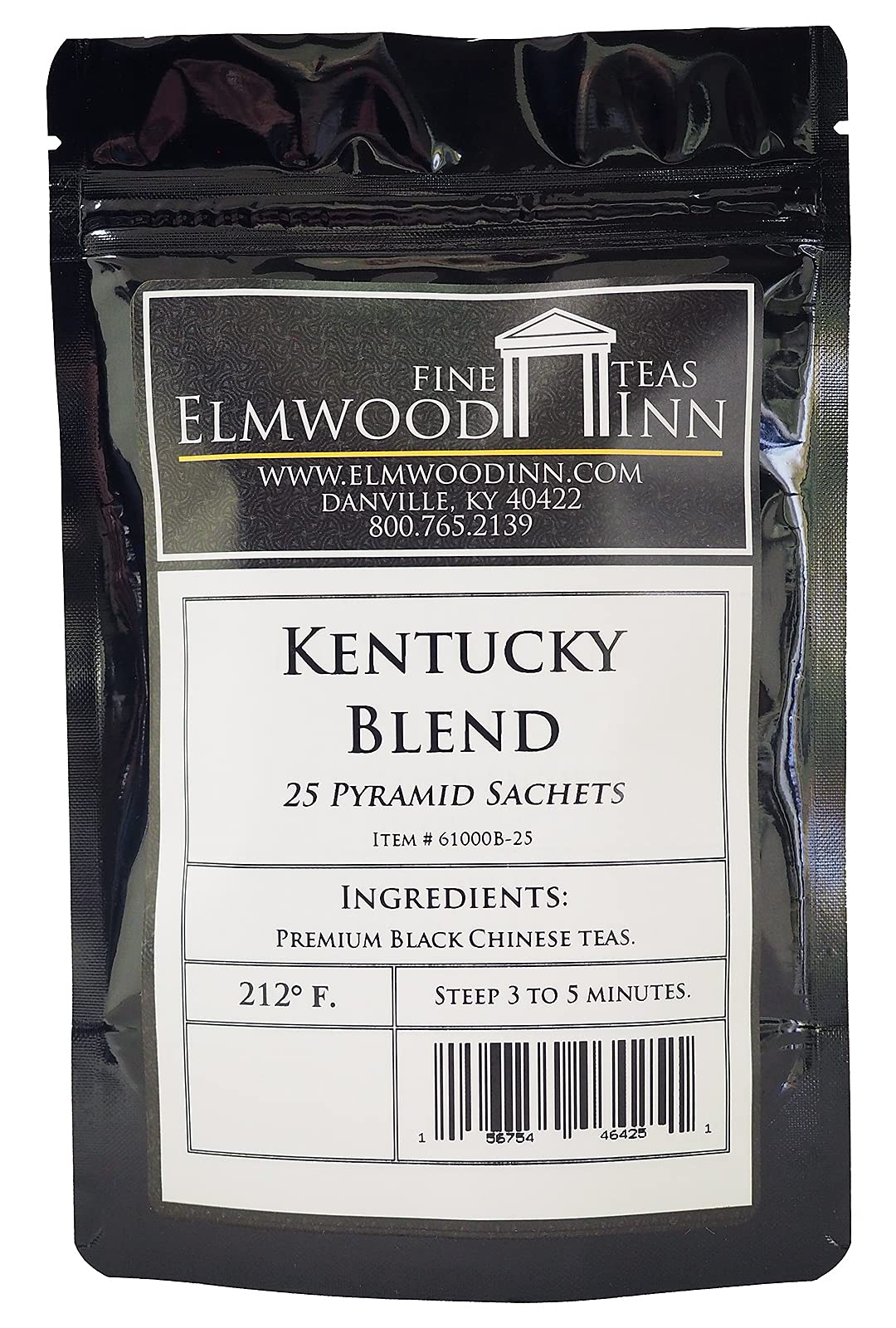 Elmwood Inn Fine Teas, Kentucky Blend Black Tea, 25 Pyramid Sachet Tea Bags