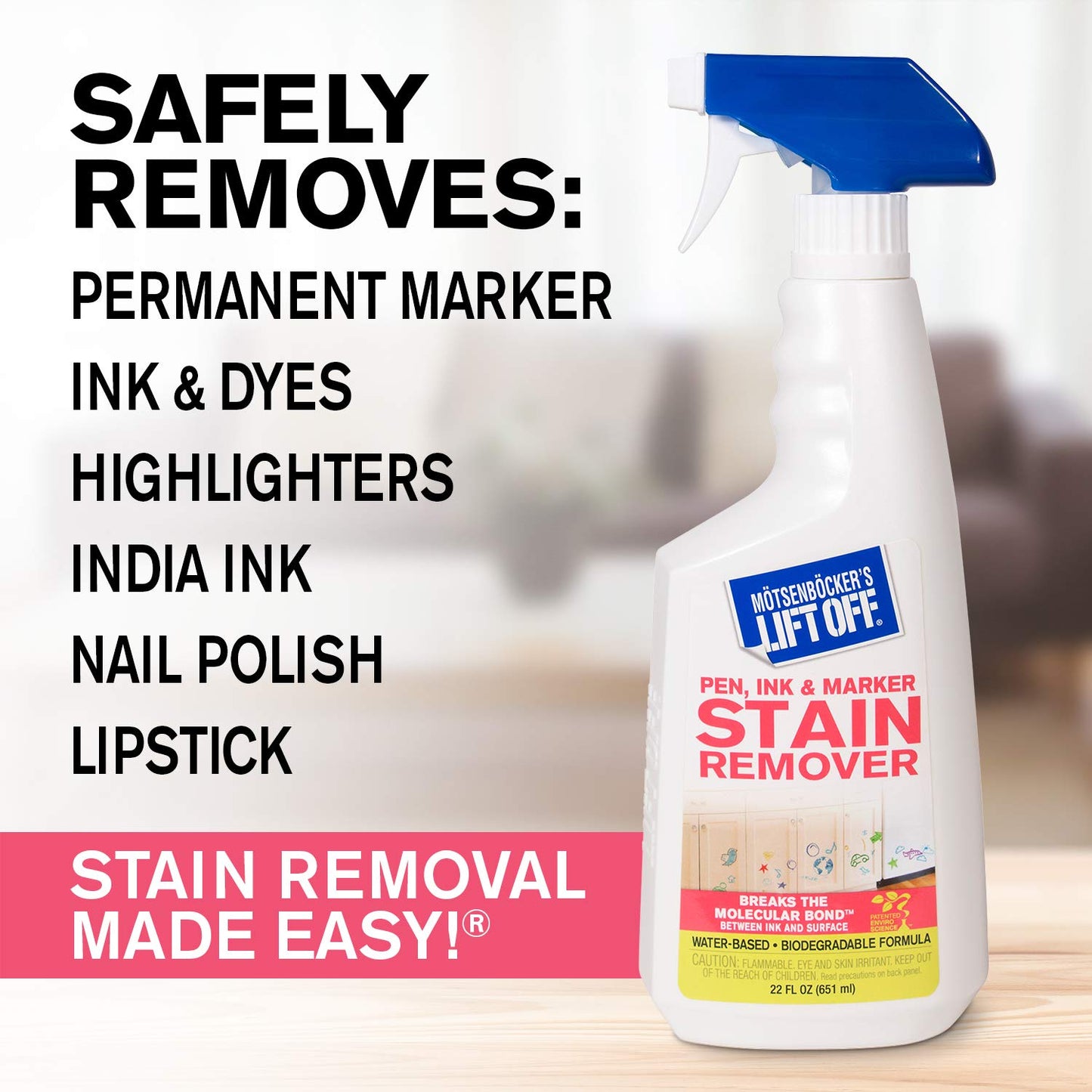 Motsenbocker’s Lift Off 99089 3-in-1 Stain Removal Kit 16-Ounce Spray Bottles Fast and Easy Removal of All Types of Stains Use for Pre-Wash Laundry