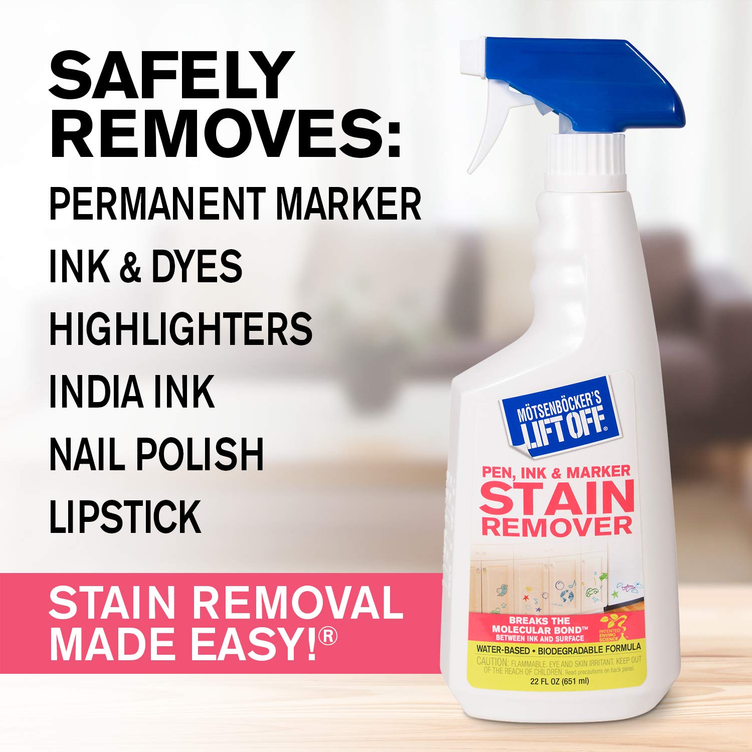 Motsenbocker’s Lift Off 99089 3-in-1 Stain Removal Kit 16-Ounce Spray Bottles Fast and Easy Removal of All Types of Stains Use for Pre-Wash Laundry