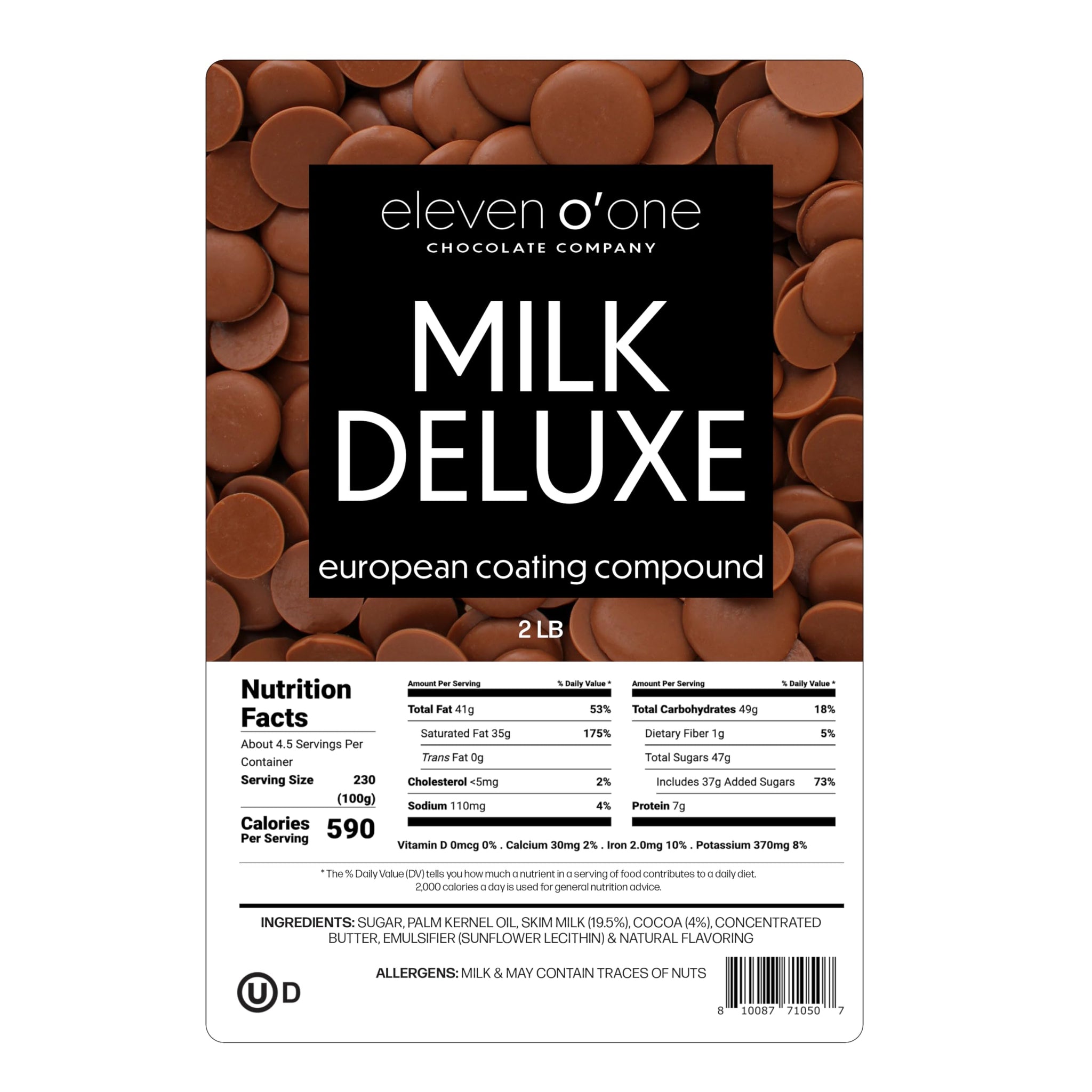 Eleven o'one Milk Deluxe European Compound Chocolate, (Milk Deluxe, 2 pounds)