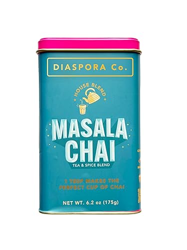 Diaspora Co. Masala Chai Loose Leaf Tea - Authentic Indian Spiced Black Tea with Single-Origin Cardamom, Ginger & Cinnamon - Fresh, Small-Farm Sourced