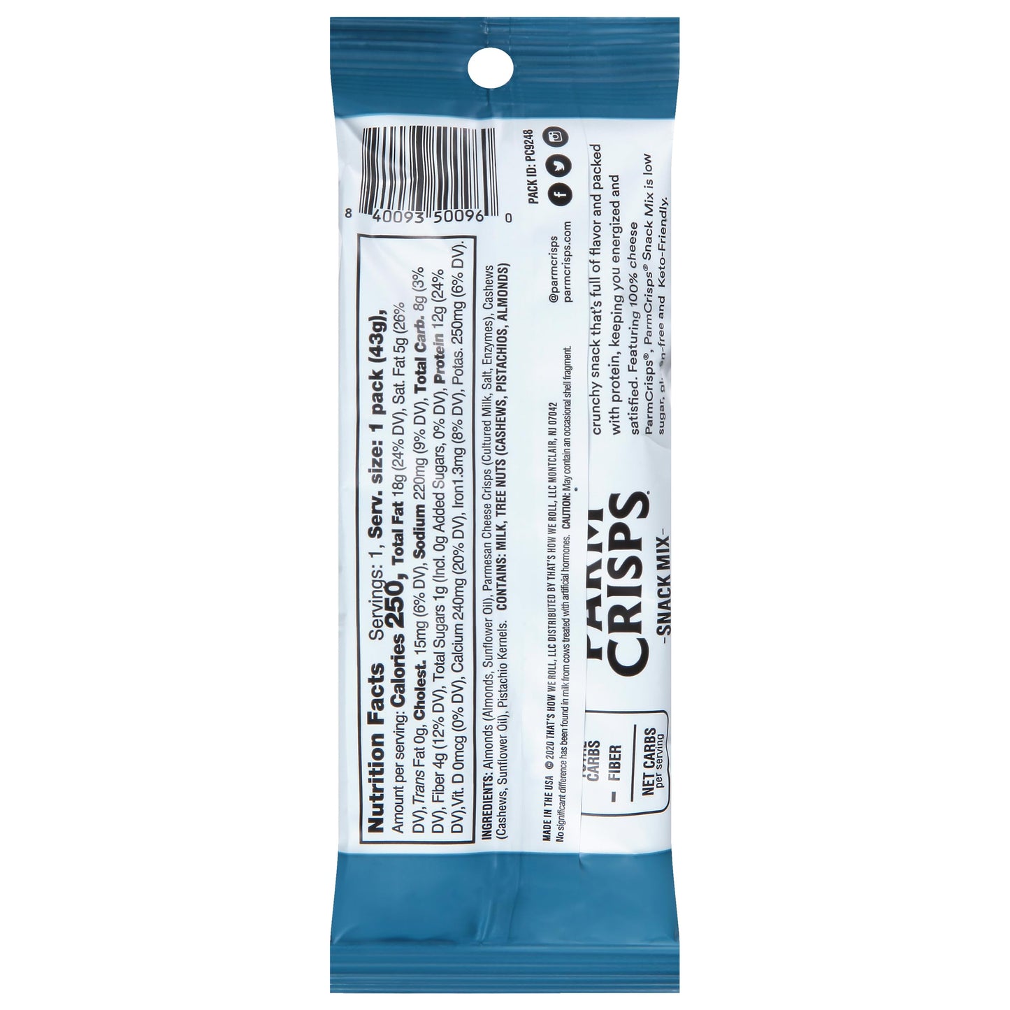 ParmCrisps Snack Mix - Original Cheese Parm Crisps and Nuts Snack, Made Simply with 100% Cheese Crisps, Almonds, Cashews, and Pistachios | Healthy