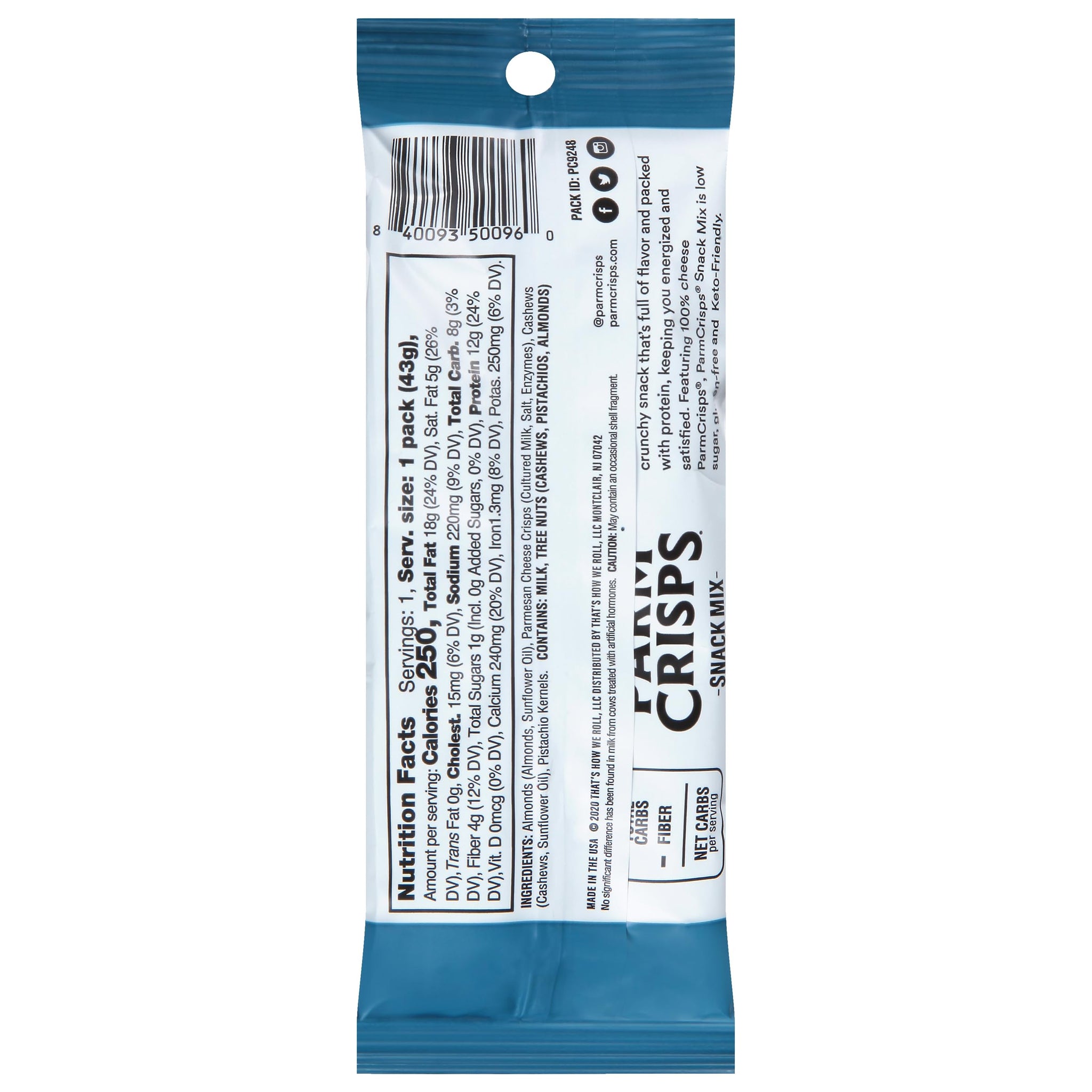 ParmCrisps Snack Mix - Original Cheese Parm Crisps and Nuts Snack, Made Simply with 100% Cheese Crisps, Almonds, Cashews, and Pistachios | Healthy