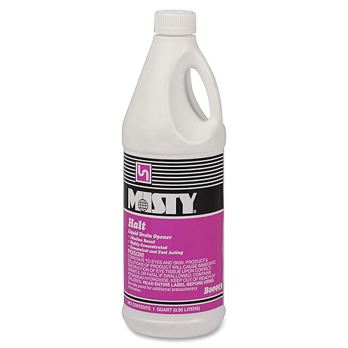 Misty Halt Liquid Drain Opener, 32 Oz Bottle, 12/Carton
