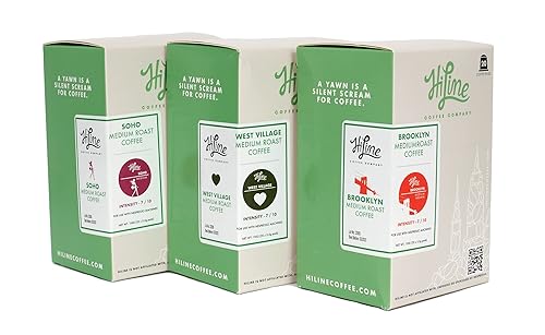 HiLine Espresso Coffee Pods Variety Pack, Medium Roast, 20 Count (Pack of 3), Single Cup Espresso Capsules, Compatible with Nespresso Original Brewers