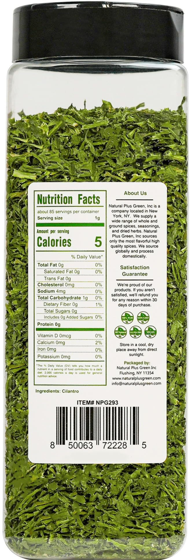 NPG Freeze-Dried Cilantro 3 Oz, Fresh Dehydrated Coriander Flakes, Dhania Leaves, Lime Seasoning, Mexican Spices, Perfect for Cooking, Soups, Salsas