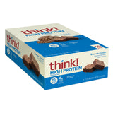 think! Protein Bars, High Protein Snacks, Gluten Free, Sugar Free Energy Bar with Whey Protein Isolate, Brownie Crunch, Nutrition Bars without