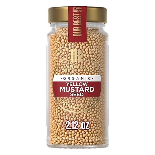 McCormick Gourmet Collection Yellow Mustard Seed, Organic, Non GMO, Our Best Herbs & Spices, Pungent Flavor for Pickled Vegetables, Potato Salad