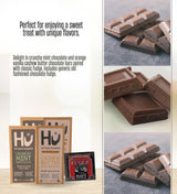 2x Hu Chocolate Crunchy Mint 2.1 oz and 2x Cashew Butter Milk Bar 2.1oz Bundle with Claeys Old Fashioned Chocolate Fudge 1.75 oz - Organic Vegan