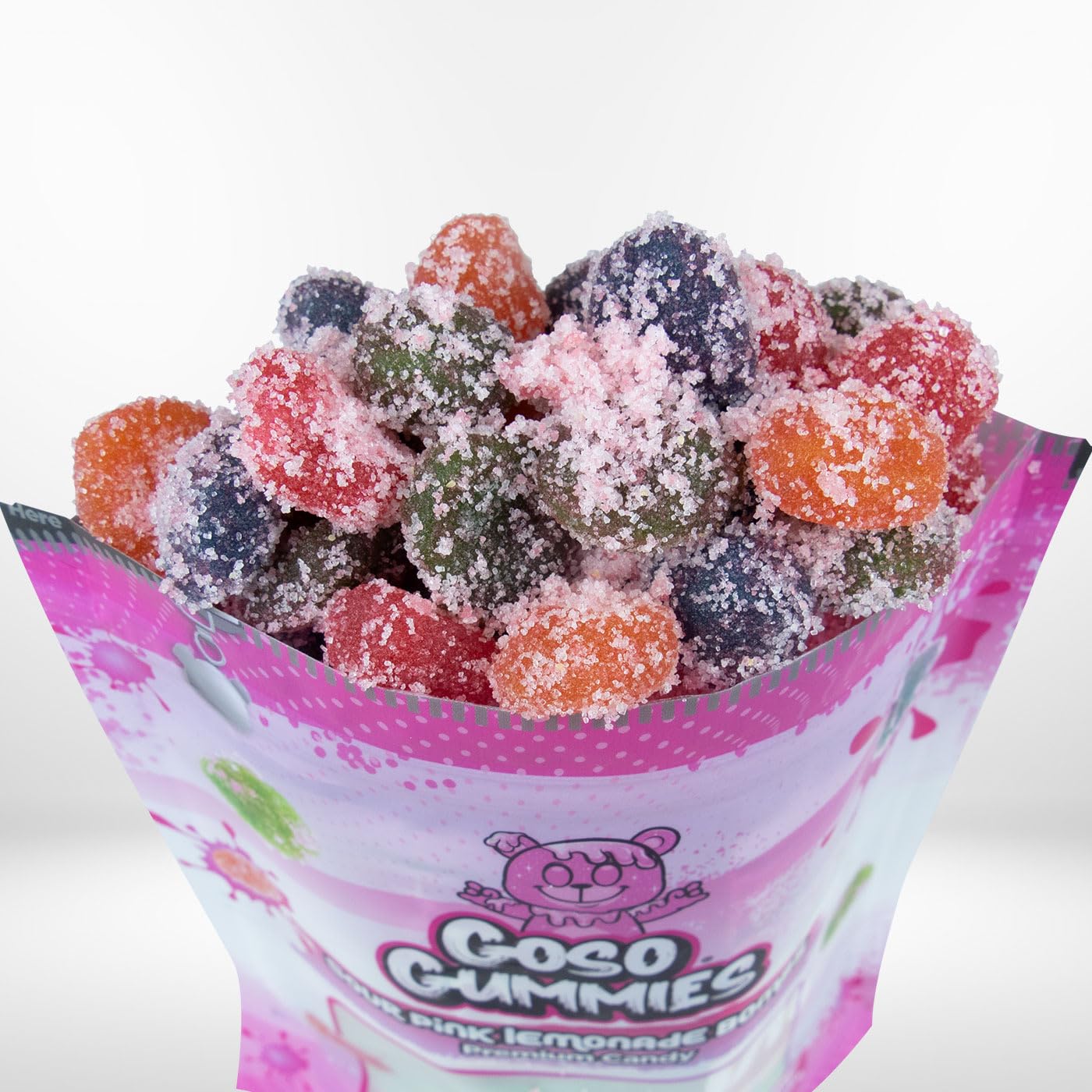 Goso Gummies Sour Pink Lemonade Bombs - 6oz Bag - Sour Pink Lemonade Juice-Filled Viral Premium Candy