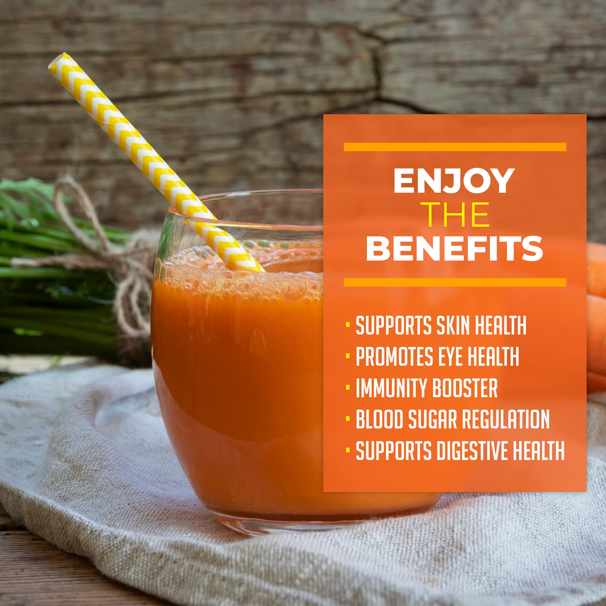 Hallelujah Diet Max Organic Carrot Juice Powder - Made with Pure Organic Carrot Juice, No Artificial Sweeteners, Vegan, Gluten Free, 8.8oz