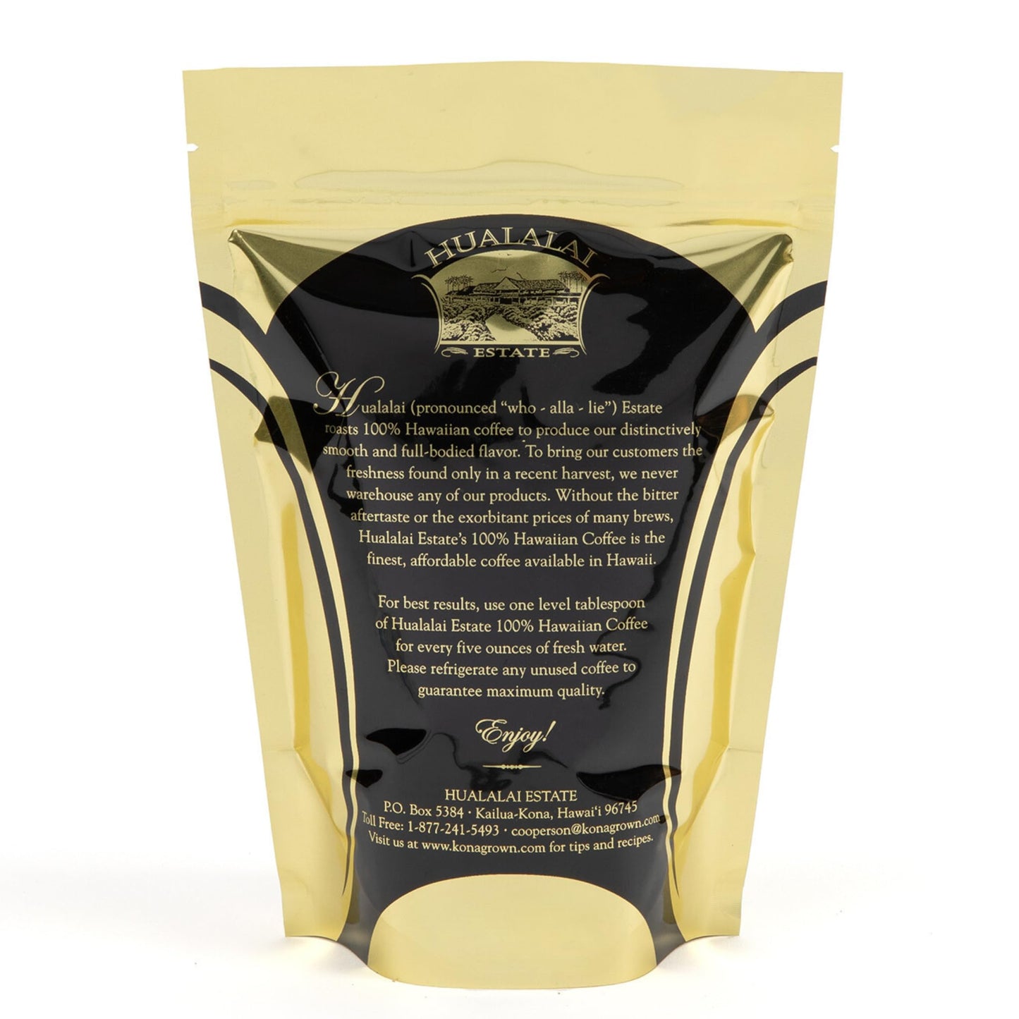 Hualalai Estate 100% Pure Kona Ground Coffee - Medium Dark Roasted Hawaiian Grown Beans - Pesticide-Free Gourmet Grade Premium Coffee (7 oz)