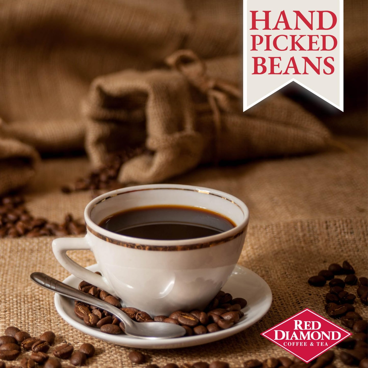 Red Diamond Ground Coffee, 100% Colombian, Medium Roast, Premium Arabica Beans, Hearty & Full Flavor, 34.5 Ounce Resealable Can