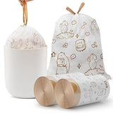 Small Trash Bags, 4 Gallon HDPE Trash Bags Small Size 180 Count, Printed with a Cute and Beautiful Pattern Garbage Bags, Suitable for Office