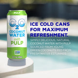 C2O Pure Coconut Water with Pulp, 16.3 Fluid Ounce, Pack of 8