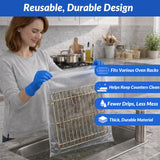 Giznity Oven Rack Cleaning Bags, Heavy Duty No Scrub Reusable Leakproof PE Soaking Bags, No Mess, For Grill Grates & BBQ Grills, 40 x 60 cm (15.7 x