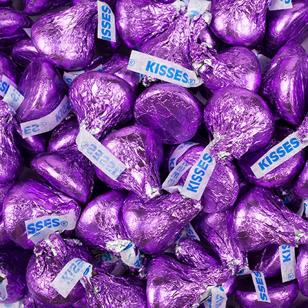 124 Pcs Purple Graduation Candy Assortment - Class of 2026 Assorted Wrapped Miniatures & Purple Foiled Kisses For Party Favors, Buffets And Gifts (1.5