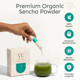 Yu Tea Organic Sencha Green Tea Powder, 100 Servings | Rich in Antioxidants, EGCG, & L-Theanine | Pure Japanese First Harvest Leaf | Low Caffeine