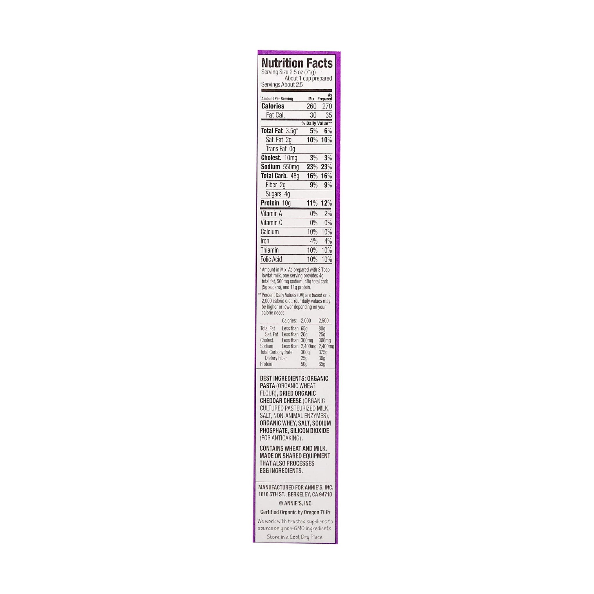 Annie's Homegrown Organic Macaroni & Cheese - Shells & White Cheddar - 6 oz