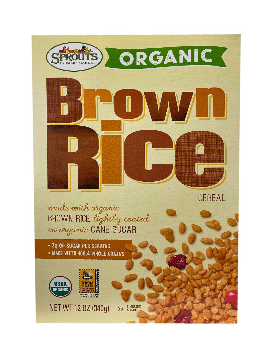 Sprouts Lightly Coated Organic Brown Rice Cereal 12oz, 1 Pack