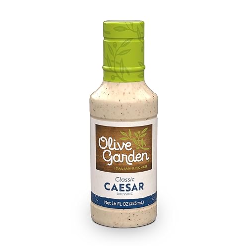 Olive Garden Classic Caesar Dressing, 16 fl. oz., Made with Parmesan Cheese, Spices, Red Wine Vinegar and Lemon, Perfect Chicken Marinade, Sandwich