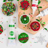 Sweets Indeed Christmas Cookie Decorating Kit - 11.31 oz | 3 Frosting Tubes (Red, Green & White) + 4 Decorating Tips + 2.5 oz Holiday Sprinkles