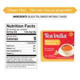 Tea India Ginger Chai Black Tea with Real Ginger Flavorful Blend Of Premium Black Tea, Ginger & Natural Ingredients Traditional Indian Caffeinated Tea