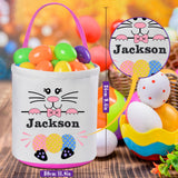 Personalized Easter Baskets for Kids, Touber 2 Pack Easter Bunny Basket Gifts Easter Eggs Hunt Baskets Personalized Easter Gifts Easter Baskets