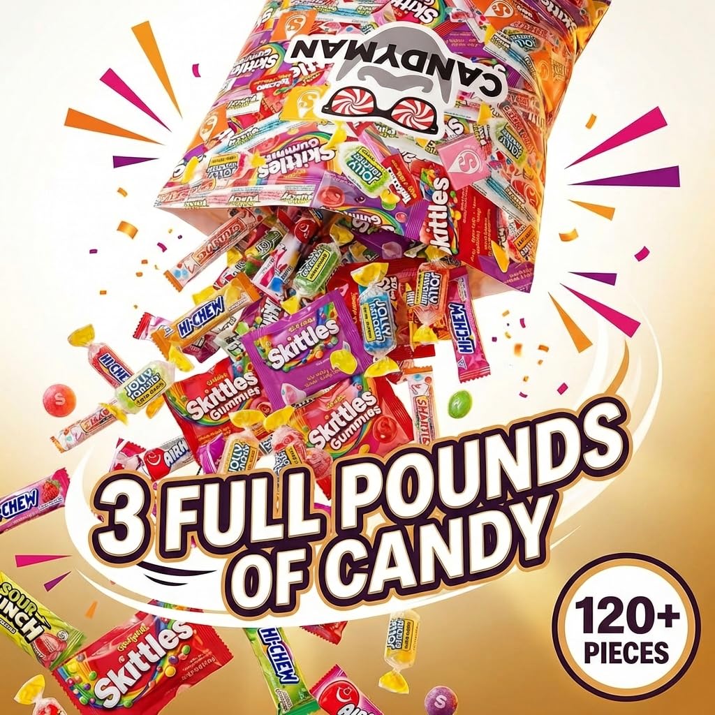 Candyman Candy Variety Pack, 1 lb, Individually Wrapped Bulk Candy