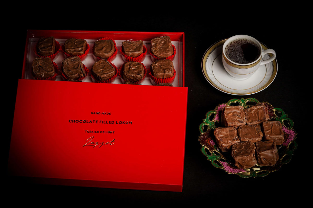 Lezzet, Handmade Chocolate Covered Turkish Delight, Premium Lokum, 15 Pieces, 16.05 oz (455 gr)