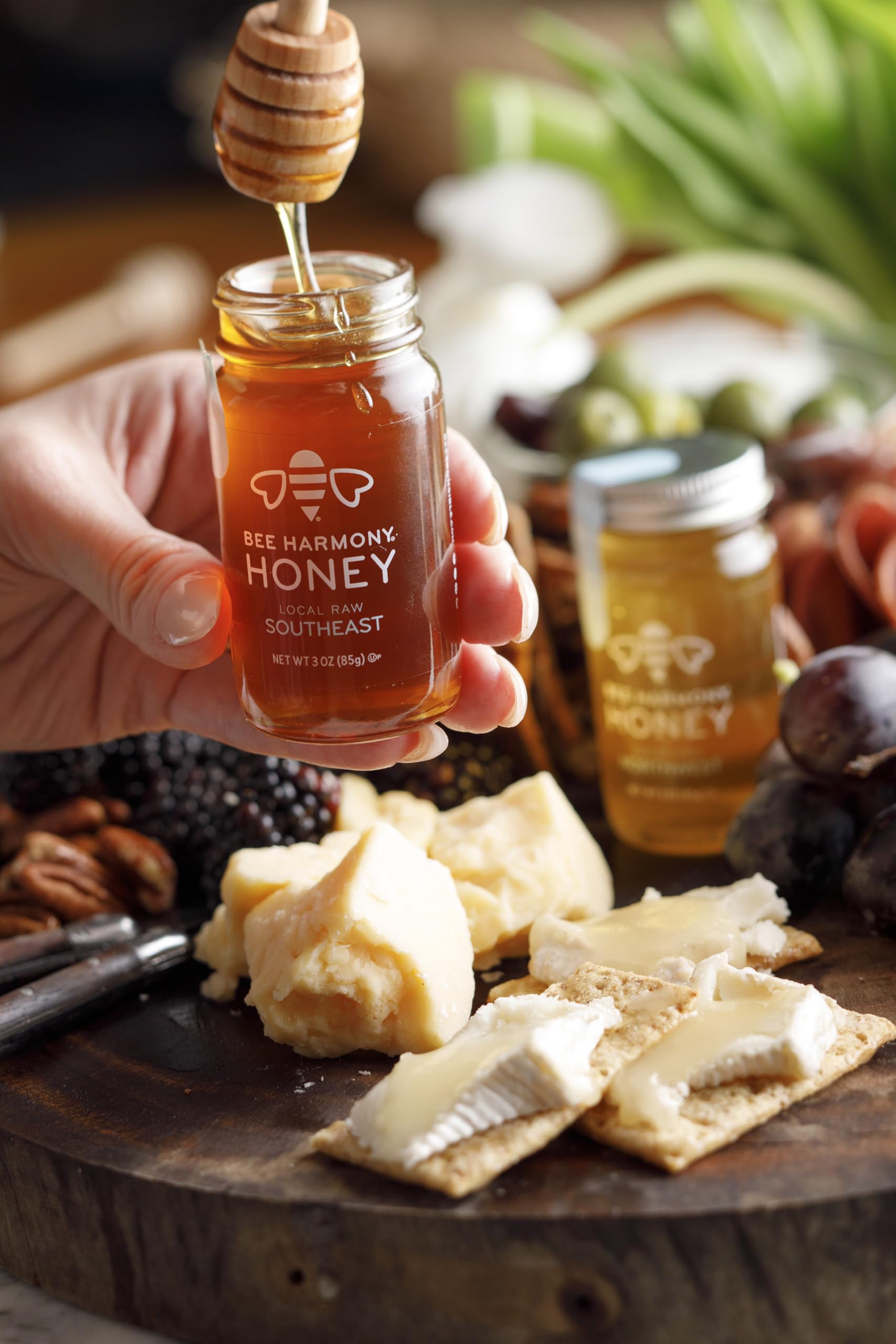 Bee Harmony Coast-to-Coast Honey Flight, Mini Honey Gift Set, 4 Jars, 3 OZ Each, Premium, Raw, Made in the USA