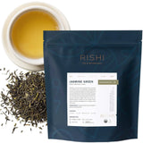 Rishi Tea Jasmine Green Tea - Organic Loose Leaf Tea, Caffeinated Scented Chinese Green Tea with Floral Aroma & Taste - 16 Ounces, 64+ Servings