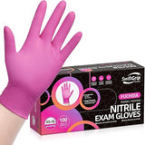 SwiftGrip Pink Gloves Powder-Free Nitrile Gloves, 100ct Box - 3-Mil, Gloves Disposable Latex Free, for Kitchen, Cleaning, Estheticians, Hair Stylist