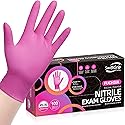 SwiftGrip Pink Gloves Powder-Free Nitrile Gloves, 100ct Box - 3-Mil, Gloves Disposable Latex Free, for Kitchen, Cleaning, Estheticians, Hair Stylist