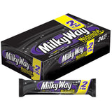 MILKY WAY Candy Bars, Midnight Dark Chocolate Candy Bars, Sharing Size, 2.83-Ounce, 24-Count Box,