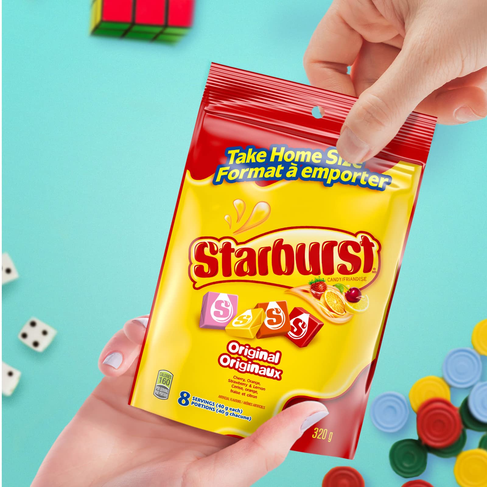Starburst Original Fruit Chews Candy, Stand Up Pouch, 320g/11.3oz, (Imported from Canada)