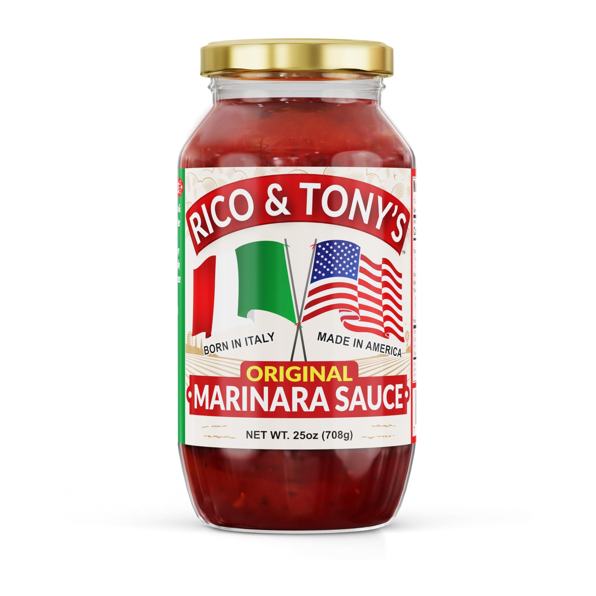 RICO & TONY's Original Marinara Sauce - Authentic Italian Tomato Pasta Sauce Recipe, All Purpose, All Natural, No Added Sugar, Vegan , Rich Flavor
